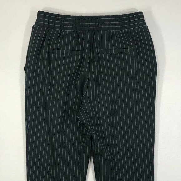 A New Day Pants Women's Small Black Pinstripe Pull On Stretch Straight Pockets - Picture 4 of 16